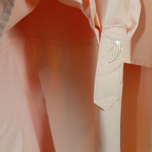 Reel Legends Adult Mens L Orange Vented Short Sleeve Vented Fishing Shirt Camp - Picture 7 of 9